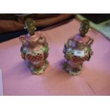 Pair of Italian Lamp Bases ( some petal damage )