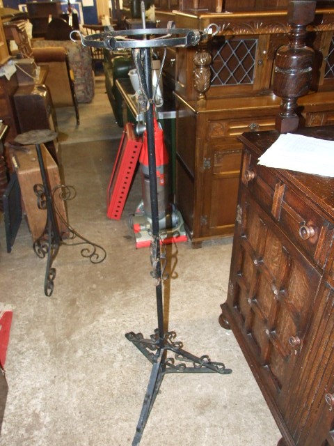 Wrought iron stand 52 inches tall