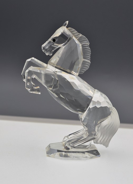 Swarovski Crystal White Stallion Horse (7612), boxed with certificate - missing an ear