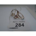 5 SILVER CLADDAGH RINGS