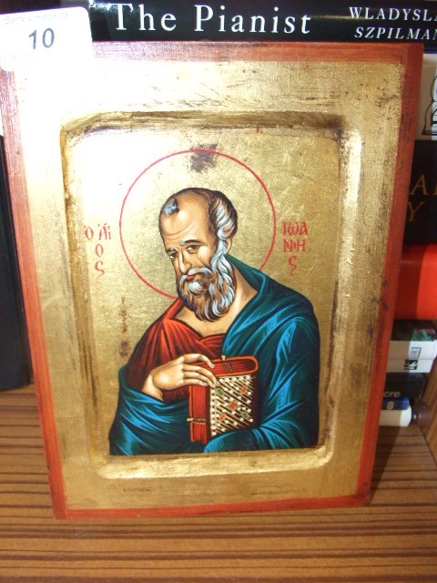 Greek Icon painted in tempera on wood panel