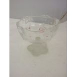 Glass Pedestal Bowl 7 inches tall 8 wide