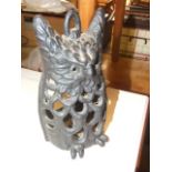 Cast Iron Owl candle holder 10 inches tall