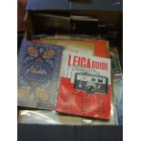 Box of Ephemera , 2 hip flasks etc