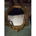 Gilt Framed Mirror with Cherubs 27 x 18 inches