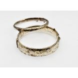 Two silver bangles hallmarked, 46.7 grams