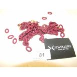 X JEWELLERY DANISH CONTEMPORARY DESIGNER BORDEAUX RUBBER AND "BRONZE" LOCKS RUBBER MODULAR LINKS FOR