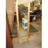 Modern Pine Cheval Mirror ( mirror is 48 x 14 1/2 inches )