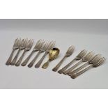 Tea Caddy Spoon & 11 Cake forks