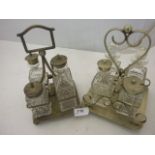 2 VINTAGE CRUET SETS