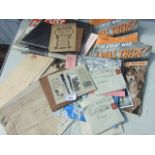 COLLECTION OF EPHEMERA TO INCLUDE GREAT WAR MAGAZINES AND PICTURES, LETTERS ETC RELATING TO 1920'S/