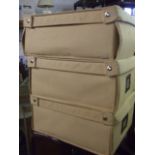 3 Lidded Canvas Storage / filing Boxes 16 x 13 inches 7 tall