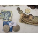 MIXED LOT OF COINS AND BANK NOTES