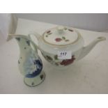 LARGE TEAPOT AND DELFT VASE