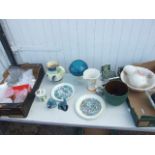 LARGE QUANTITY OF CHINA TO INCLUDE POOLE SEALS, A WADE TORTOISE, ANGLERS MUG ETC