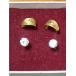2 Pairs 9ct Gold Earrings