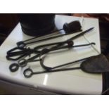 Wrought Iron Companion Set & Coal Scuttle