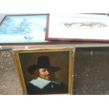 3 PICTURES TO INCLUDE GUY FAWKES OIL ON BOARD SIGNED F ROWE AND CORONATION CUP 1987