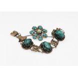 Egyptian silver & turquoise bracelet with turquoise bracelet