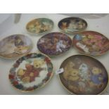 7 TEDDY BEAR FRANKLIN MINT PLATES