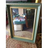 Green & Gilt Framed Wall Mirror 16 1/2 x 22 1/2 inches
