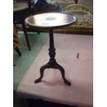 Wine Table with Brass Inset 19 inches tall 10 inches wide