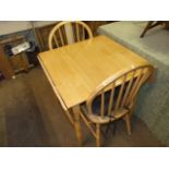 Modern Drop Leaf Table 75 cm x 75 cm closed 121 cm fully extended & 2 Chairs