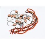 Silver Amethyst necklace & coral necklaces
