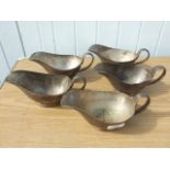 5 MAPPIN AND WEBB PLATED SAUCE/GRAVY BOATS