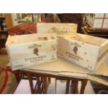 2 Wooden Wine Boxes & Wooden Port Box