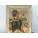 1970S PRINT OF "LADY OF THE SAMPANS" AFTER RUSSIAN ARTIST CONSTANTIN KLUGE (1912-2003) 66CM X 79CM