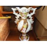 ORNATE HANDLED VASE MADE IN ITALY