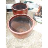 Pair of Glazed Garden Pots