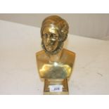 AN 1840'S BRASS BUST OF A FRENCH DIGNITARY SIGNED FLOSIE STATUAIRE A PARIS