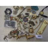 COLLECTION OF JEWELLERY AND VINTAGE COLLECTABLES TO INCLUDE CAR MASCOT, CAMEOS, BADGES ETC 9 CT GOLD