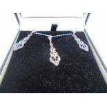 SILVER AND MARCASITE KNOTWORK DESIGN PENDANT AND MATCHING EARRINGS