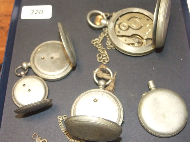 5 Pocket Watches one Chas Basker & Son Grantham , one L Lionmin Geneve & 3 others unnamed ( all a/ - Image 4 of 4