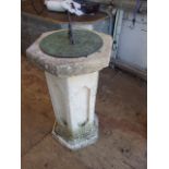 Concrete Sundial with brass dial 50 cm tall