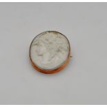 Victorian White Cameo brooch