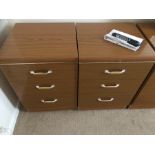 Pair of 3 draw bedside cabinets