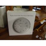 Radio Controlled Aluminium Wall Clock ( new in box )