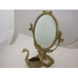 BRASS SWING MIRROR A/F AND SWAN