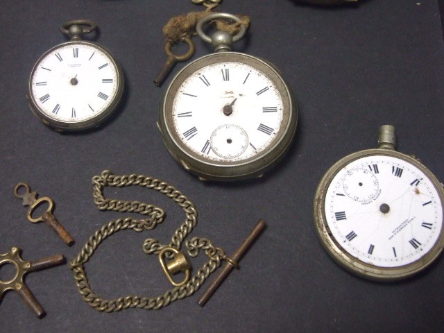5 Pocket Watches one Chas Basker & Son Grantham , one L Lionmin Geneve & 3 others unnamed ( all a/ - Image 2 of 4