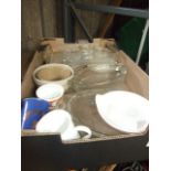 8 Assorted Boxes of China , Glassware etc etc & Scales and Pot. ( buyer takes everything away no