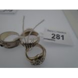 5 CELTIC DESIGN SILVER RINGS