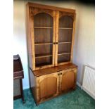 2 Door Glazed Bookcase / Display Cabinet with Cupboard below 78 inches tall 42 wide