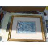 FRAMED AND GLAZED PRINT OF NORWICH AND QUANTITY OF PRINTS AND POSTERS