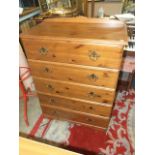 Pine 5 Draw Chest 42 inches tall 33 wide 17 deep