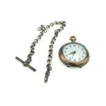 LADIES SILVER AND GOLD COLOURED METAL FOB WATCH