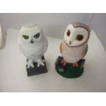 2 Resin Owls 12 inches tall